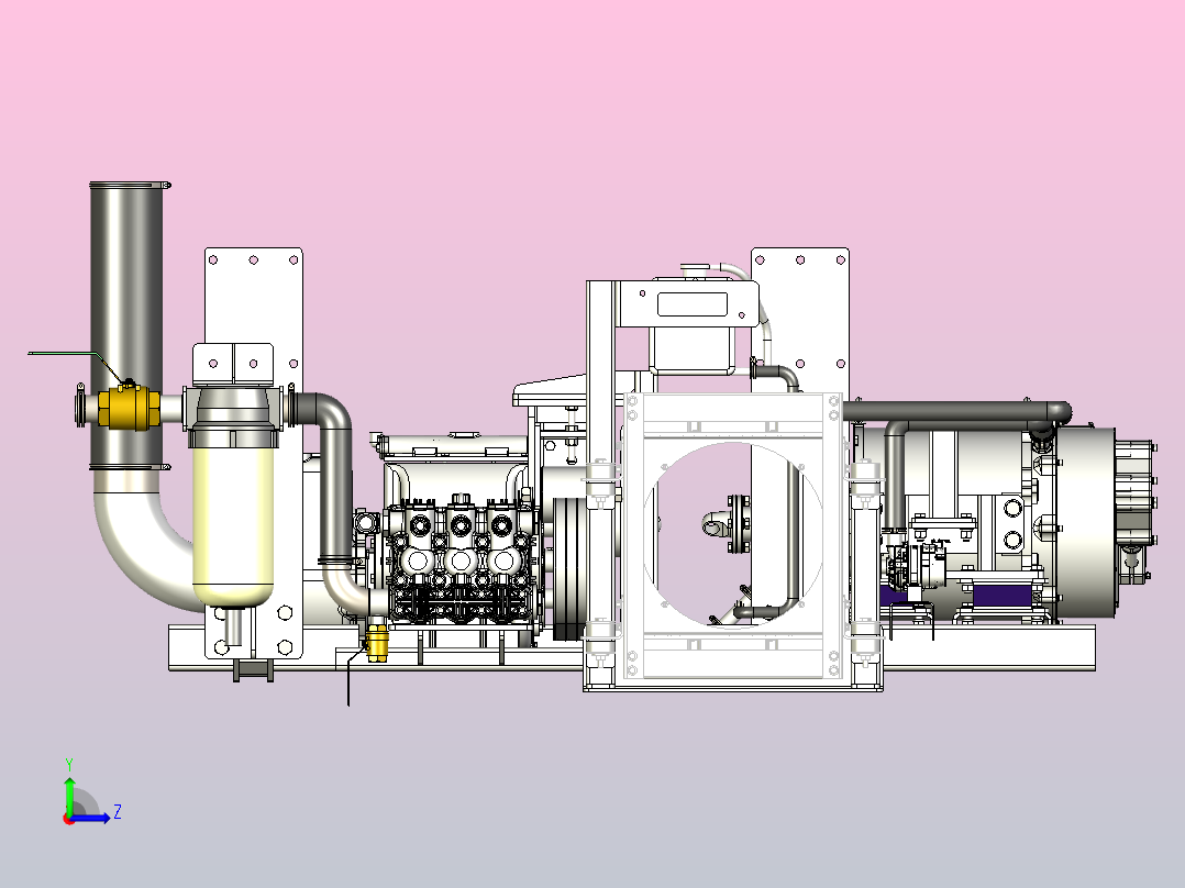 9吨高压清洗车上装动力总成左视图