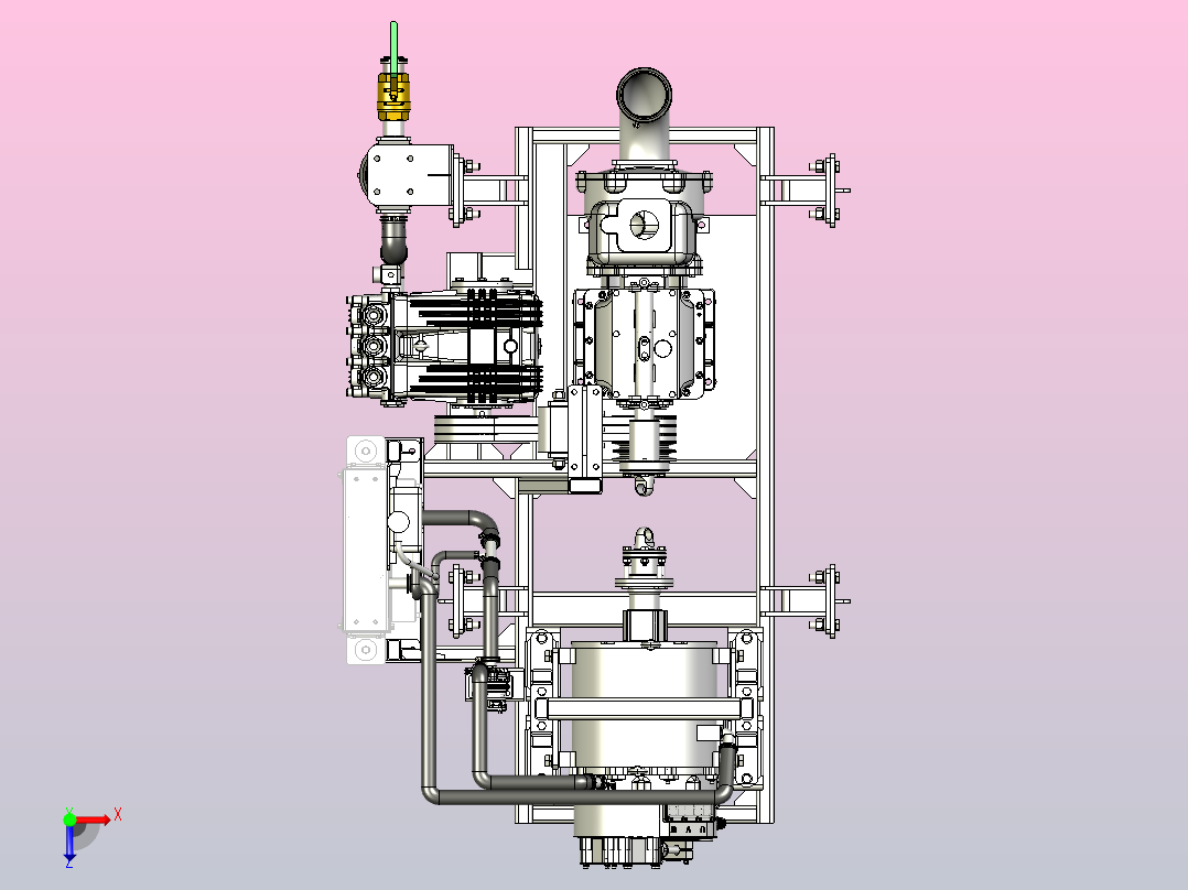 9吨高压清洗车上装动力总成俯视图