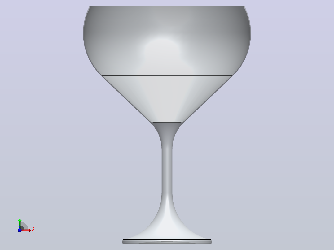 solidworks中的水玻璃前视图