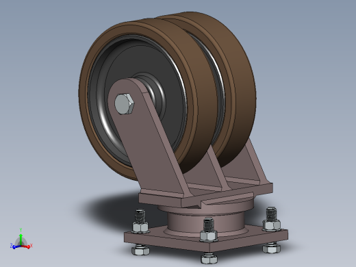 重型双工作万向脚轮（直径-250mm）
