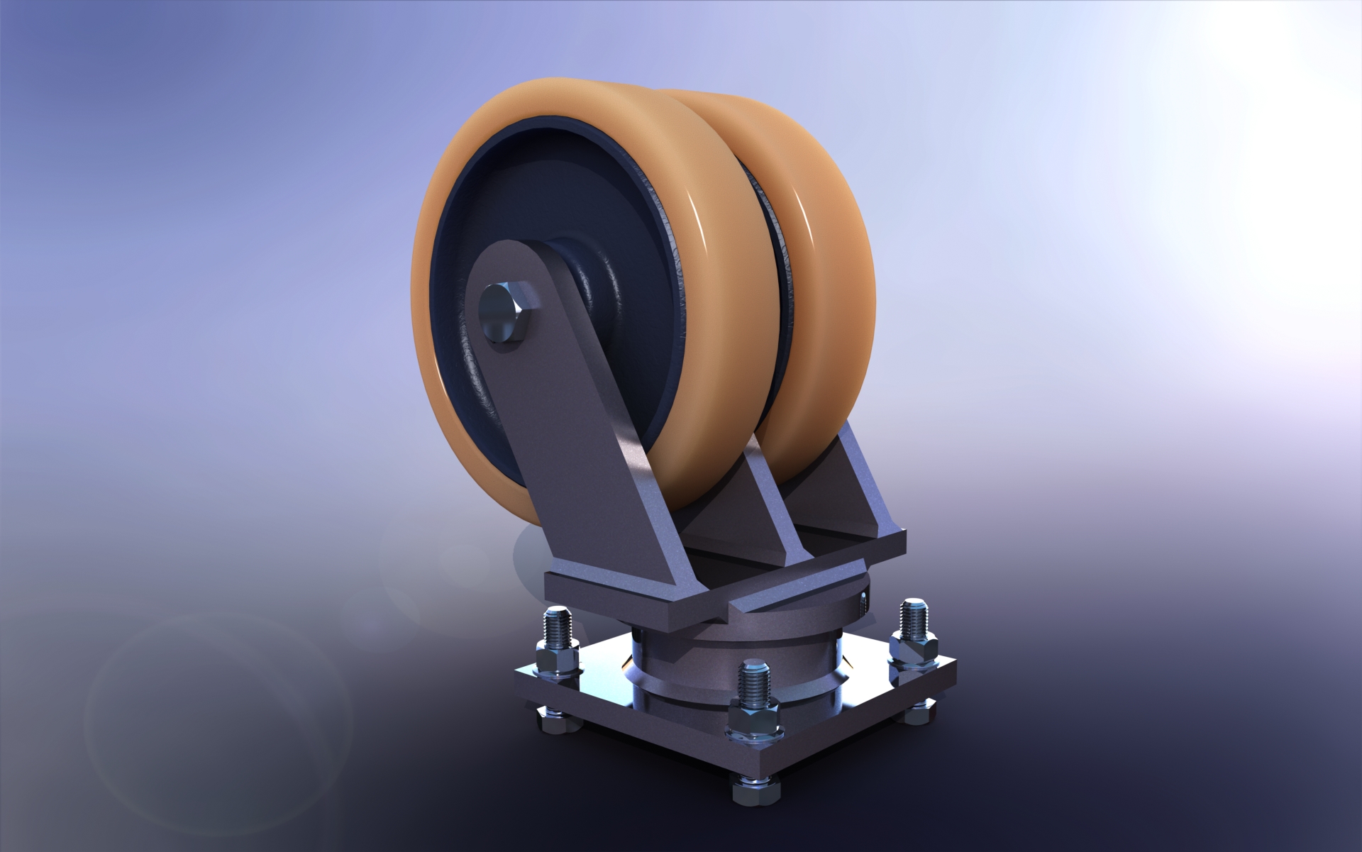 重型双工作万向脚轮（直径-250mm）