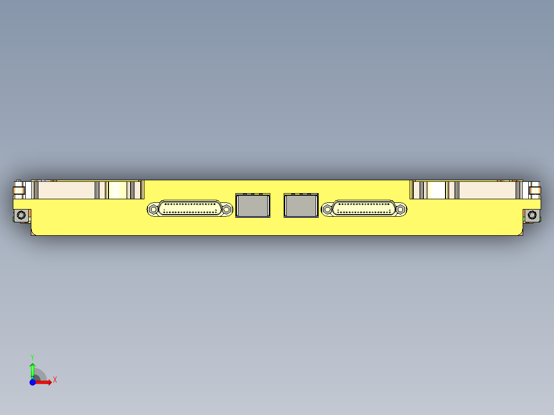 6U VPX后插模块图纸前视图