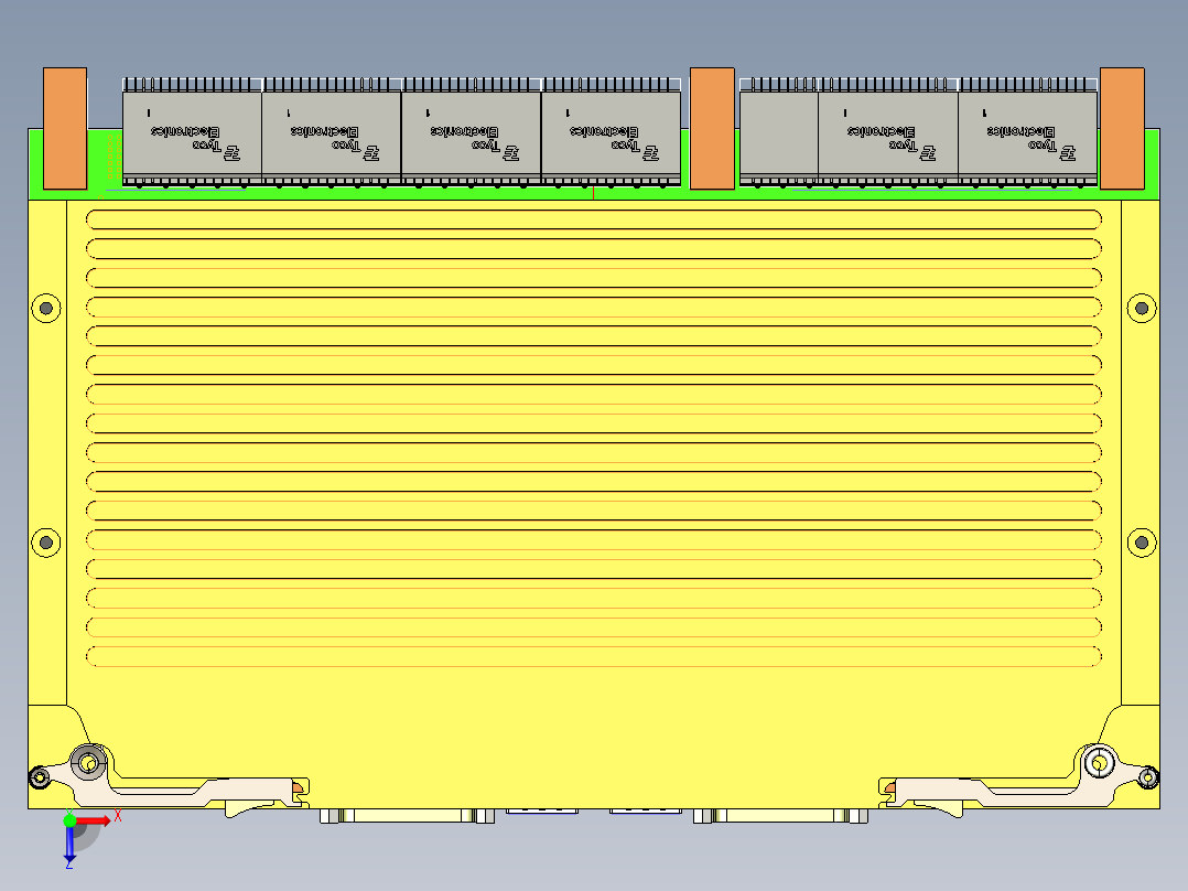 6U VPX后插模块图纸俯视图