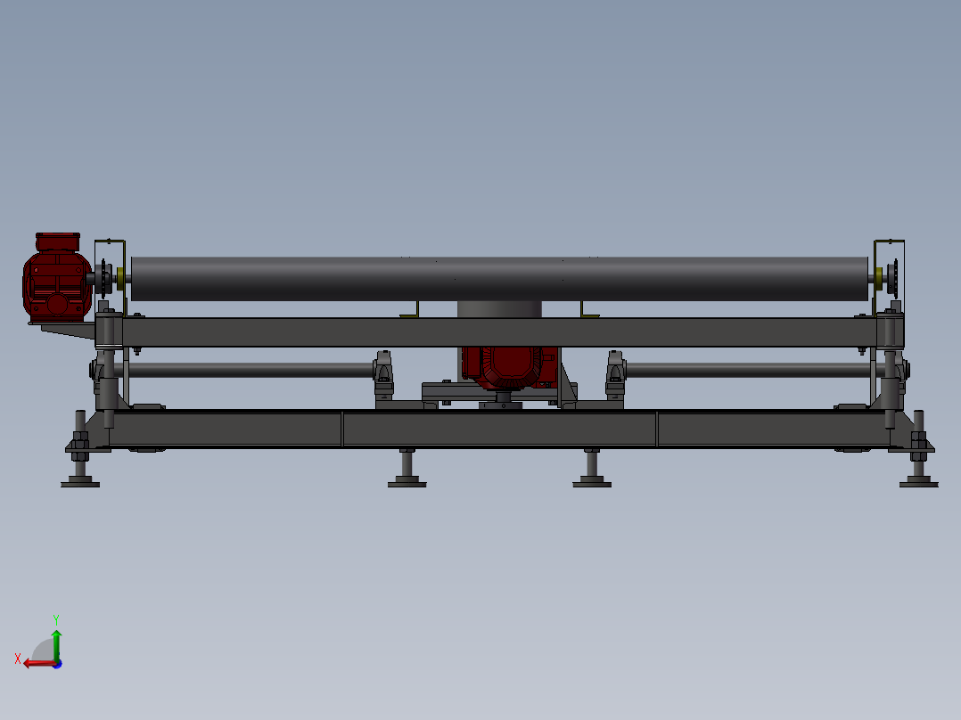 A4 输送旋转平台 3D模型后视图