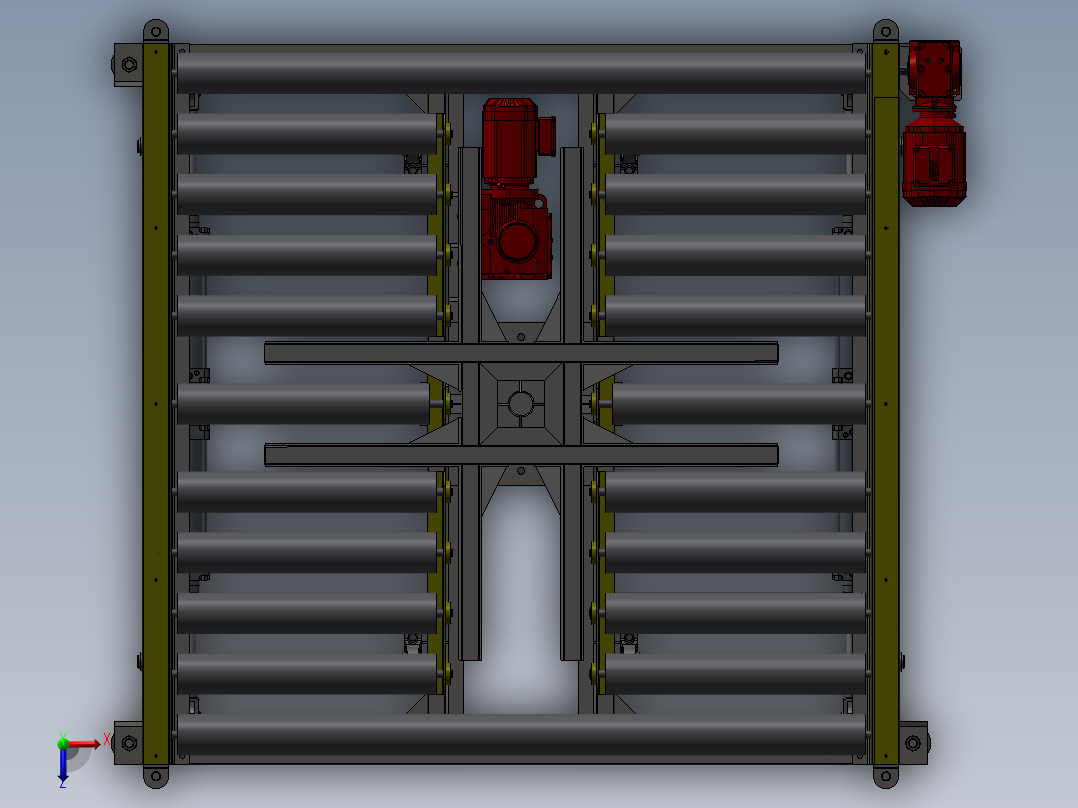 A4 输送旋转平台 3D模型俯视图