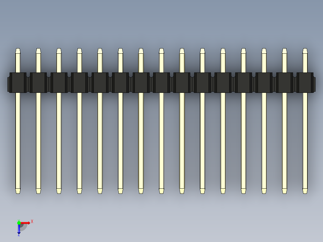 彩色公头100mil（2.54mm）系列-DS1021_black_2x15p_100mil_Type5_rev1.0俯视图