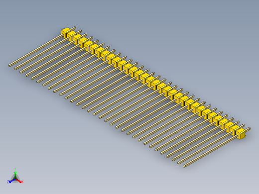 彩色公头100mil（2.54mm）系列-DS1021_yellow_1x32p_100mil_Type43_rev1.0