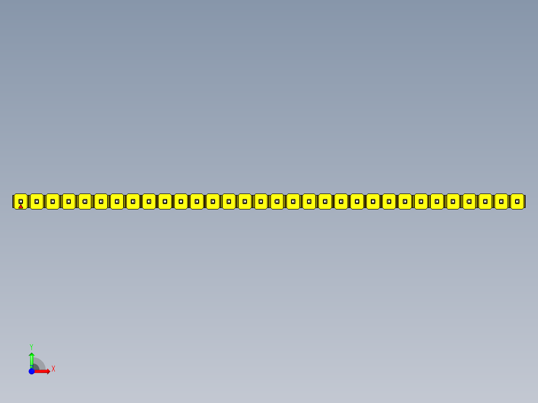 彩色公头100mil（2.54mm）系列-DS1021_yellow_1x32p_100mil_Type43_rev1.0前视图