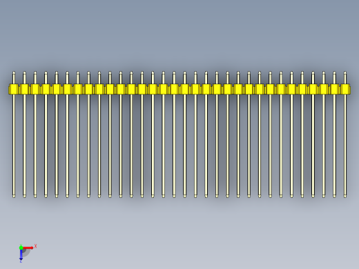 彩色公头100mil（2.54mm）系列-DS1021_yellow_1x32p_100mil_Type43_rev1.0俯视缩略图