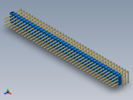 彩色公排针 100mil 2.54mm 系列-DS1022_blue_3x39p_100mil_TypeD_rev1.0