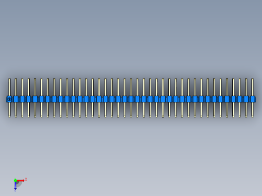 彩色公排针 100mil 2.54mm 系列-DS1022_blue_3x39p_100mil_TypeD_rev1.0俯视缩略图