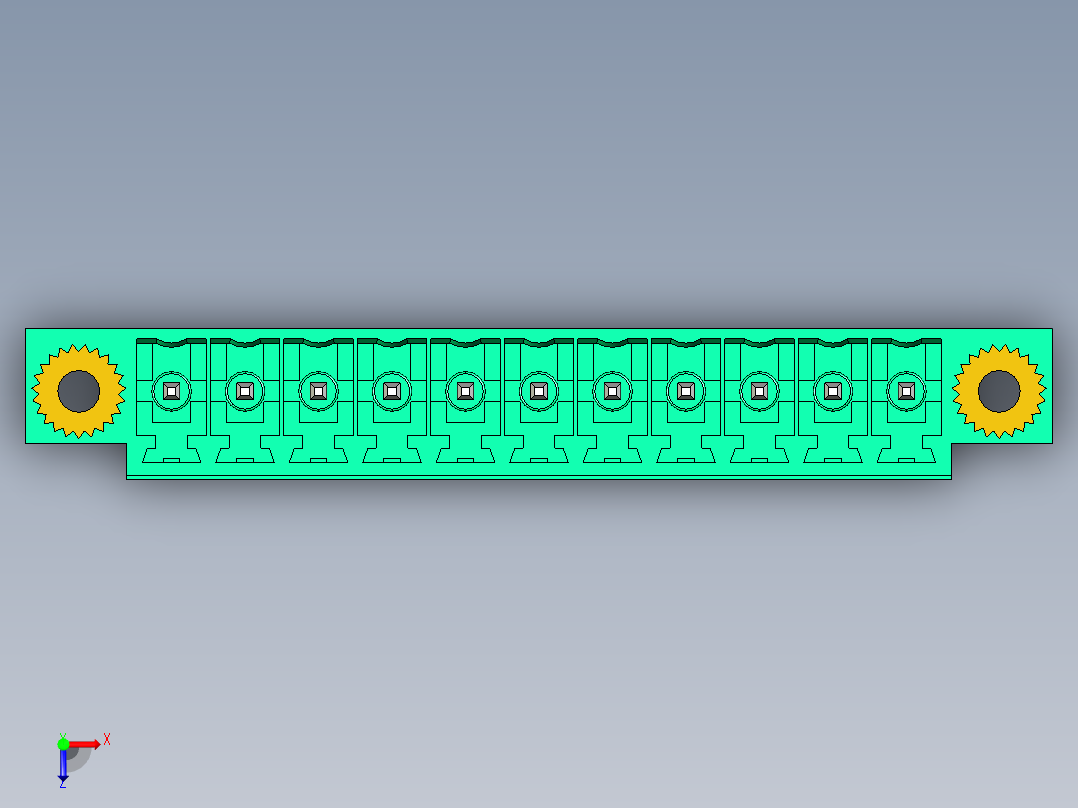 DEGSON 15EDG（公头） 3.5mm 螺钉锁紧，插拔式接线端子 FullPack-15EDGVM-3.5-11P-14-00AH俯视图