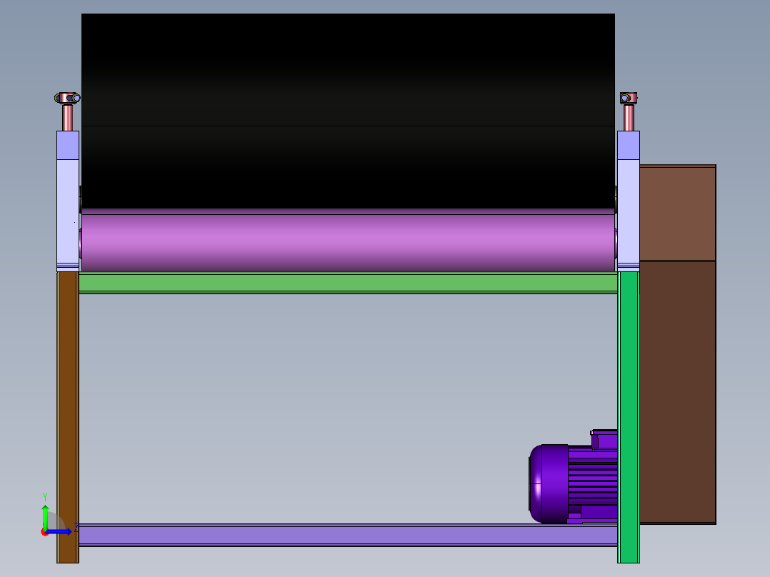 电动铝板滚圆机左视图