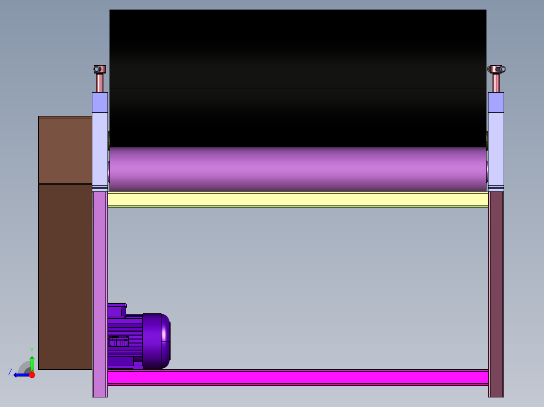 电动铝板滚圆机右视图