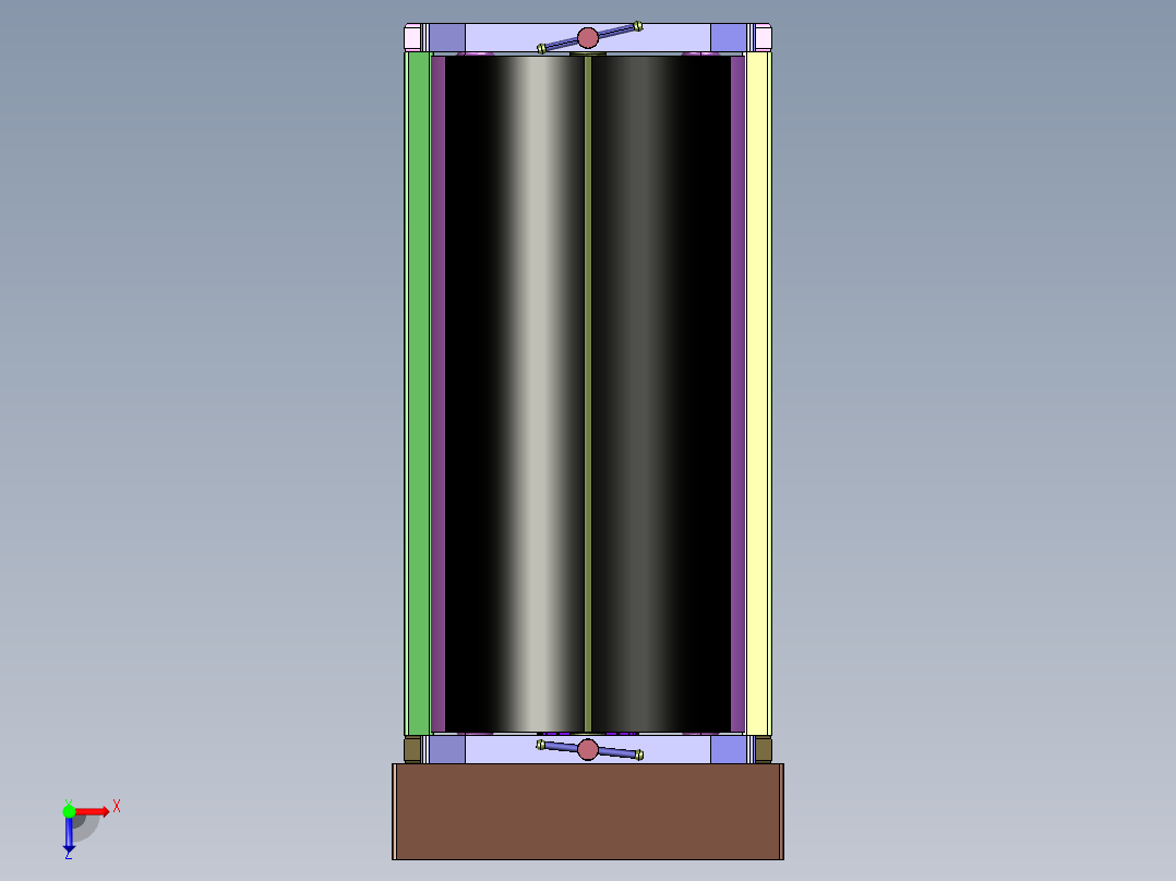 电动铝板滚圆机俯视图