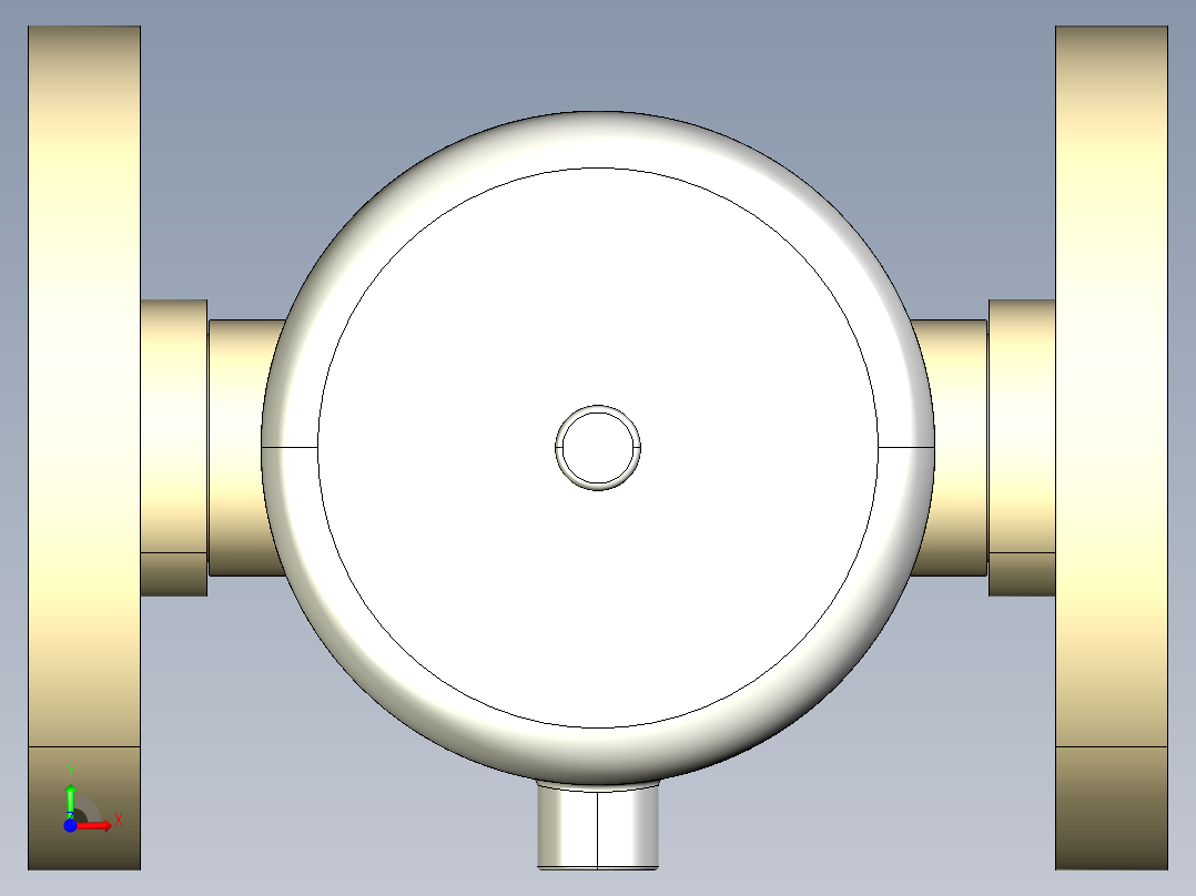11DKPOAMCP NO 气动隔膜阀常开固定法兰，钻孔ANSI B16.5条款150 FF。面对面根据EN 558-1 PP-H前视图