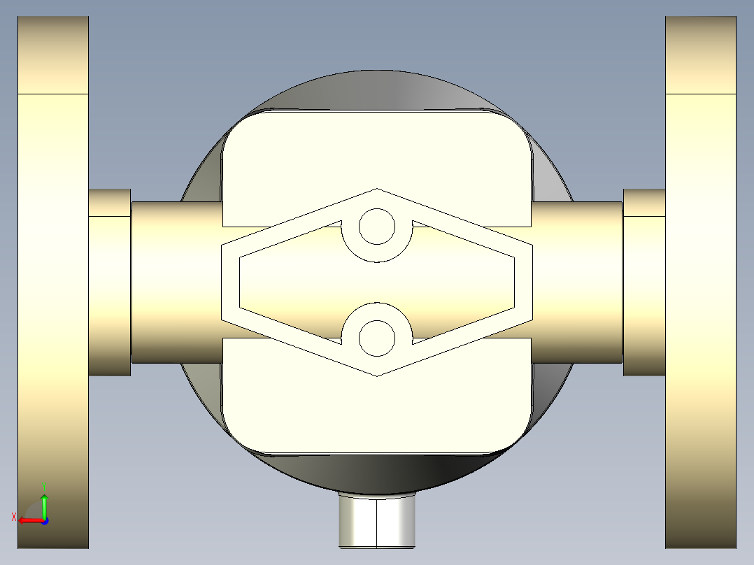 11DKPOAMCP NO 气动隔膜阀常开固定法兰，钻孔ANSI B16.5条款150 FF。面对面根据EN 558-1 PP-H后视图