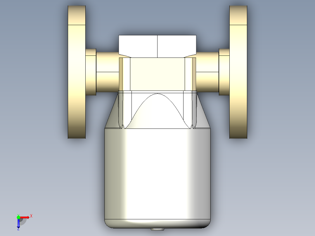 11DKPOAMCP NO 气动隔膜阀常开固定法兰，钻孔ANSI B16.5条款150 FF。面对面根据EN 558-1 PP-H俯视图