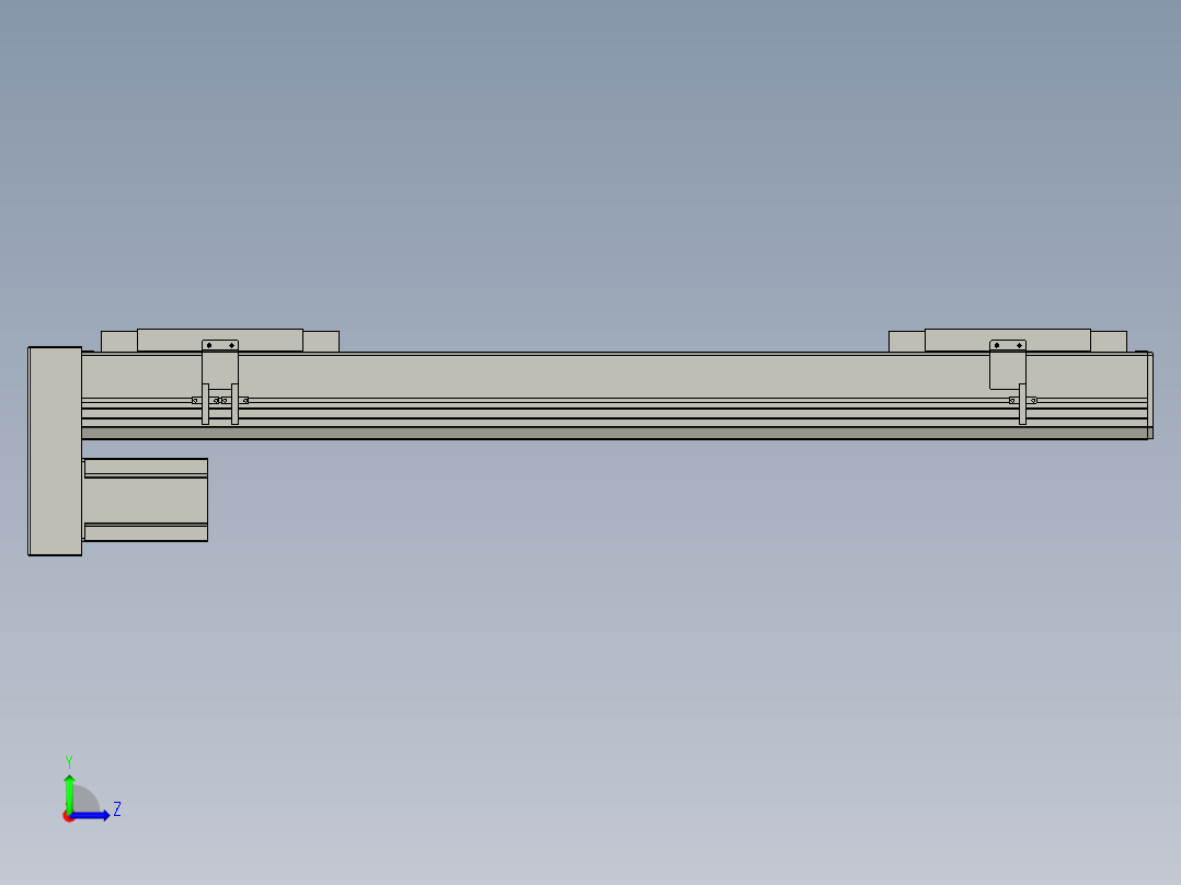 直线模组LHC17-S750-D设计图纸左视图