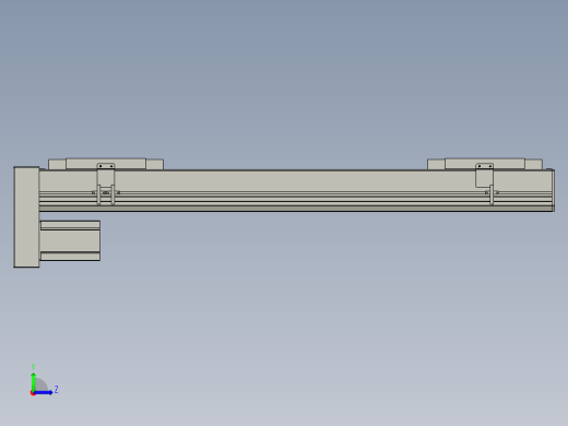 直线模组LHC17-S750-D设计图纸左视缩略图