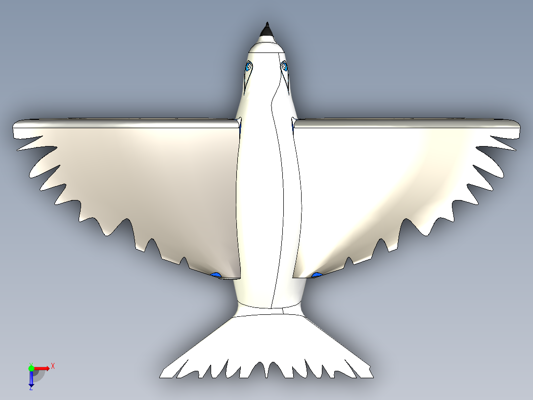 鸽子三维模型俯视图