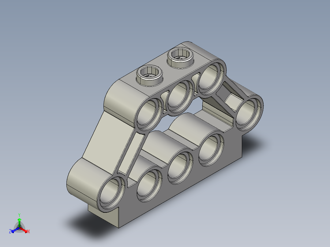 气缸电机-32333 Medium Stone Technic Engine Block 1 x 5 x 3主视图