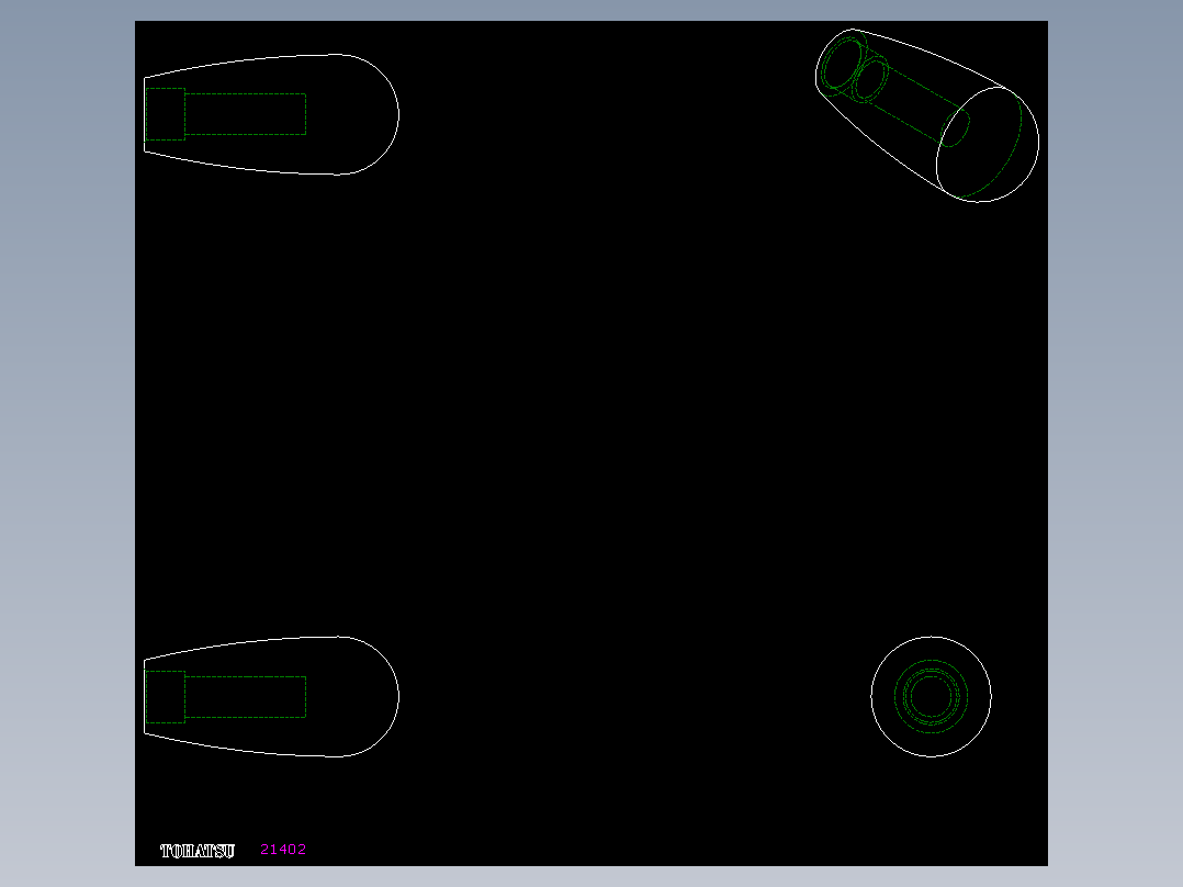 橢圓型把手I.222-2D多系列多零件图纸模型