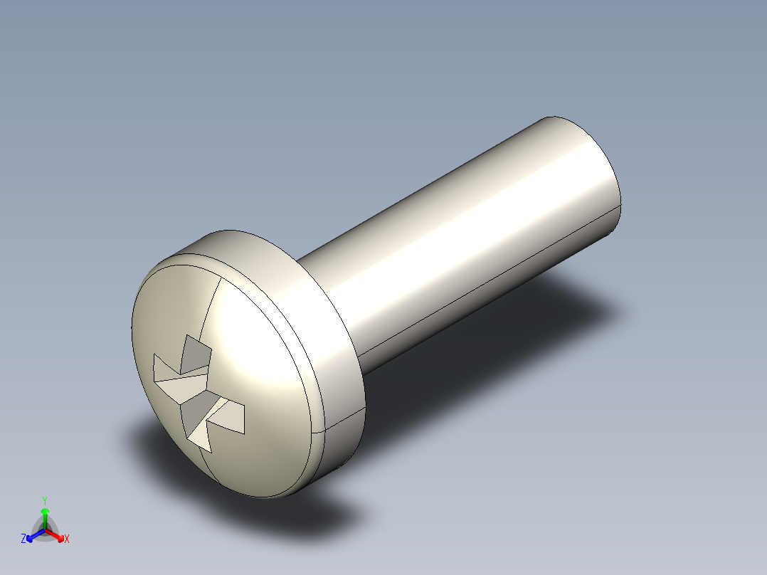 螺丝 M2.5 十字盘头-M2.5 x 8 Screw head.STEP主视图