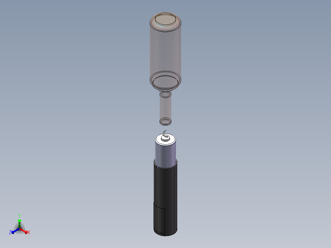 电动开瓶器图纸40正等轴测图