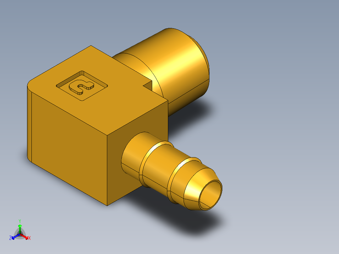 工业通用螺蚊管倒齿式工业硬管接头Male Elbow 229-4-1主视图