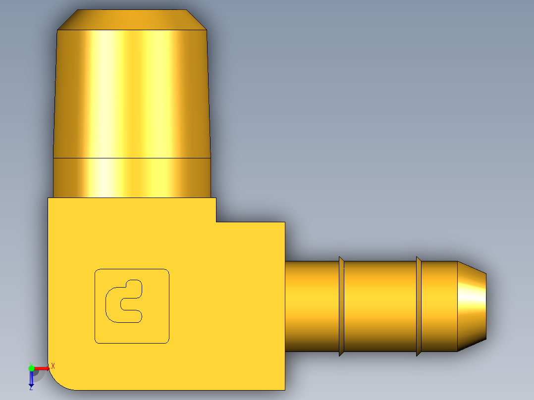 工业通用螺蚊管倒齿式工业硬管接头Male Elbow 229-4-1俯视图