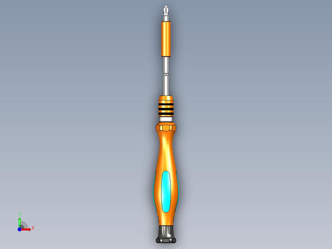 可伸缩可换批头螺丝刀前视图