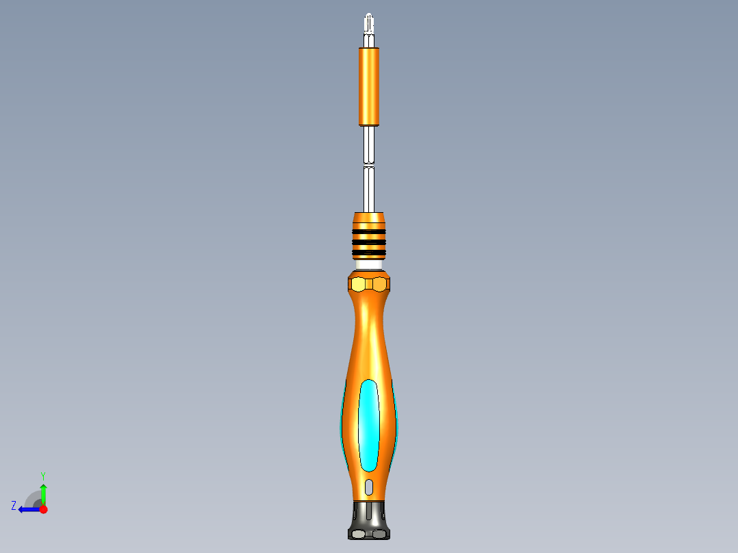可伸缩可换批头螺丝刀右视图