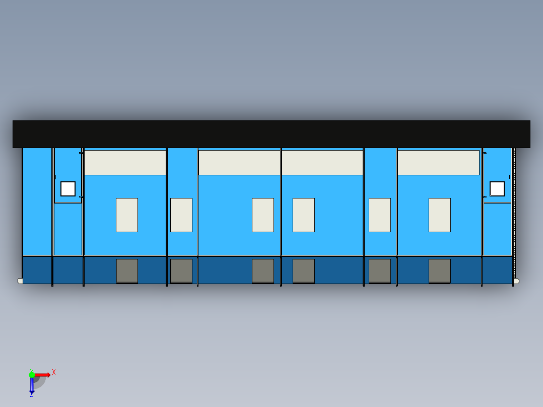 过滤和封闭油漆亭的车间设计通风喷漆室俯视图