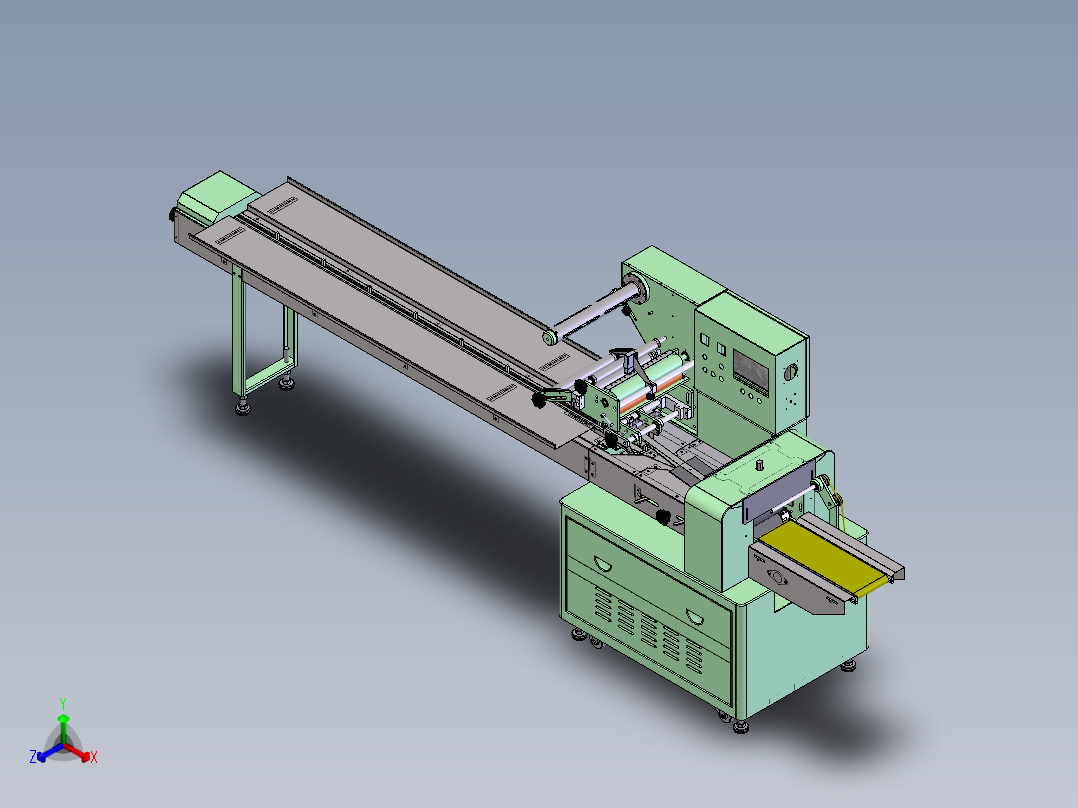 小件产品包装机（sw18可编辑+工程图）正等轴测图