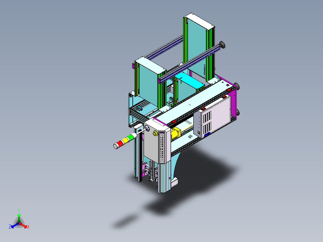 固化炉自动分料机sw21正等轴测图