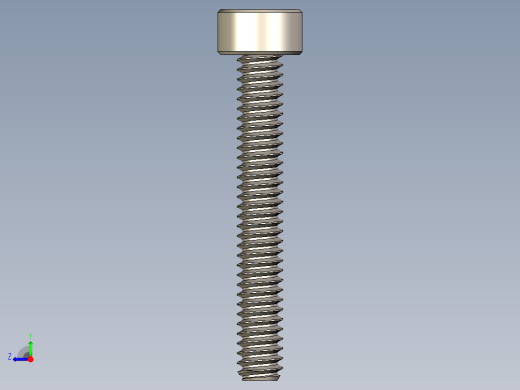 Screw_DIN_912_M1.4x10F_A2.STEP公制内六角螺钉右视缩略图