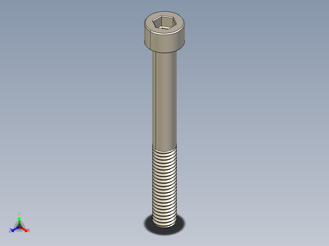 Screw_DIN_912_M6x55_A2.STEP公制内六角螺钉正等轴测图