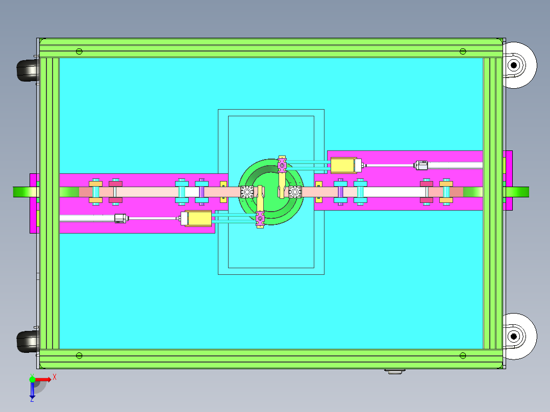 自动贴胶带裁断一体机俯视图
