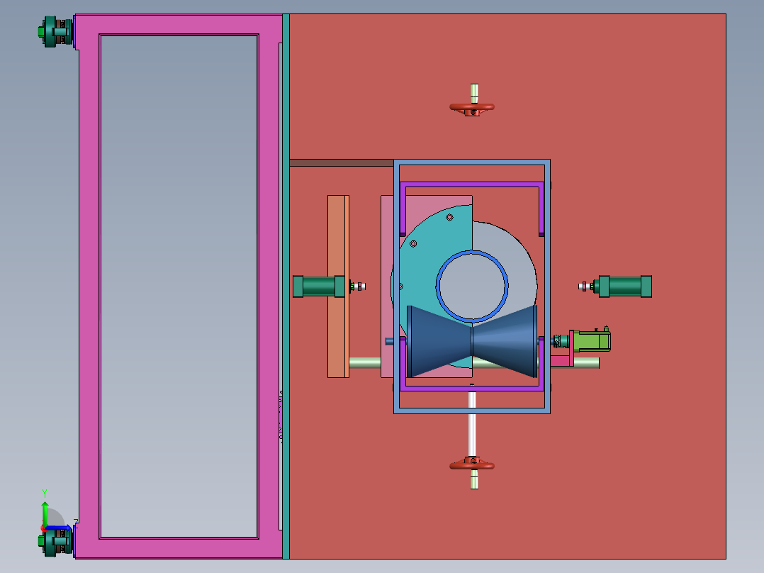 轮系式塑料管材切割机左视图