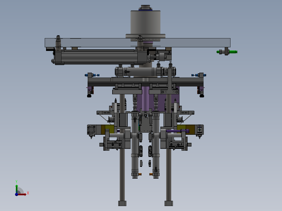 前后工位切换转台机构前视图