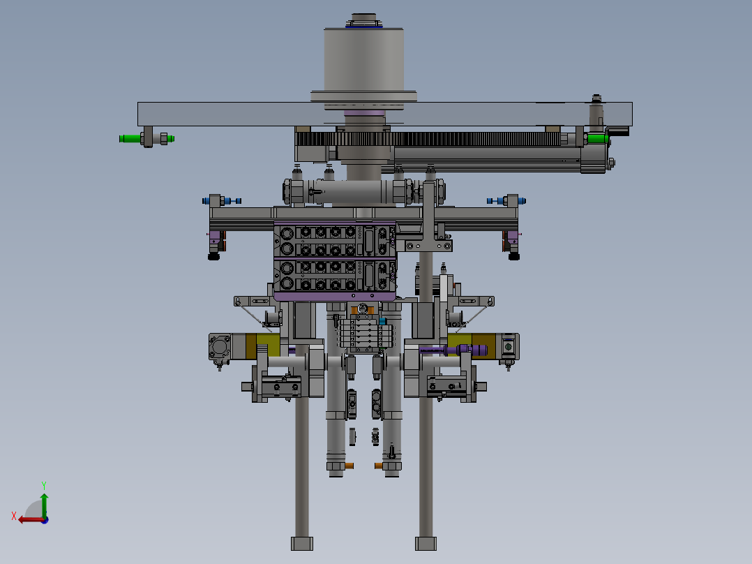 前后工位切换转台机构后视图