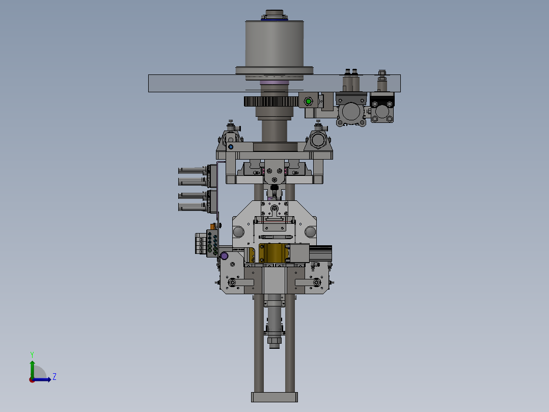 前后工位切换转台机构左视图