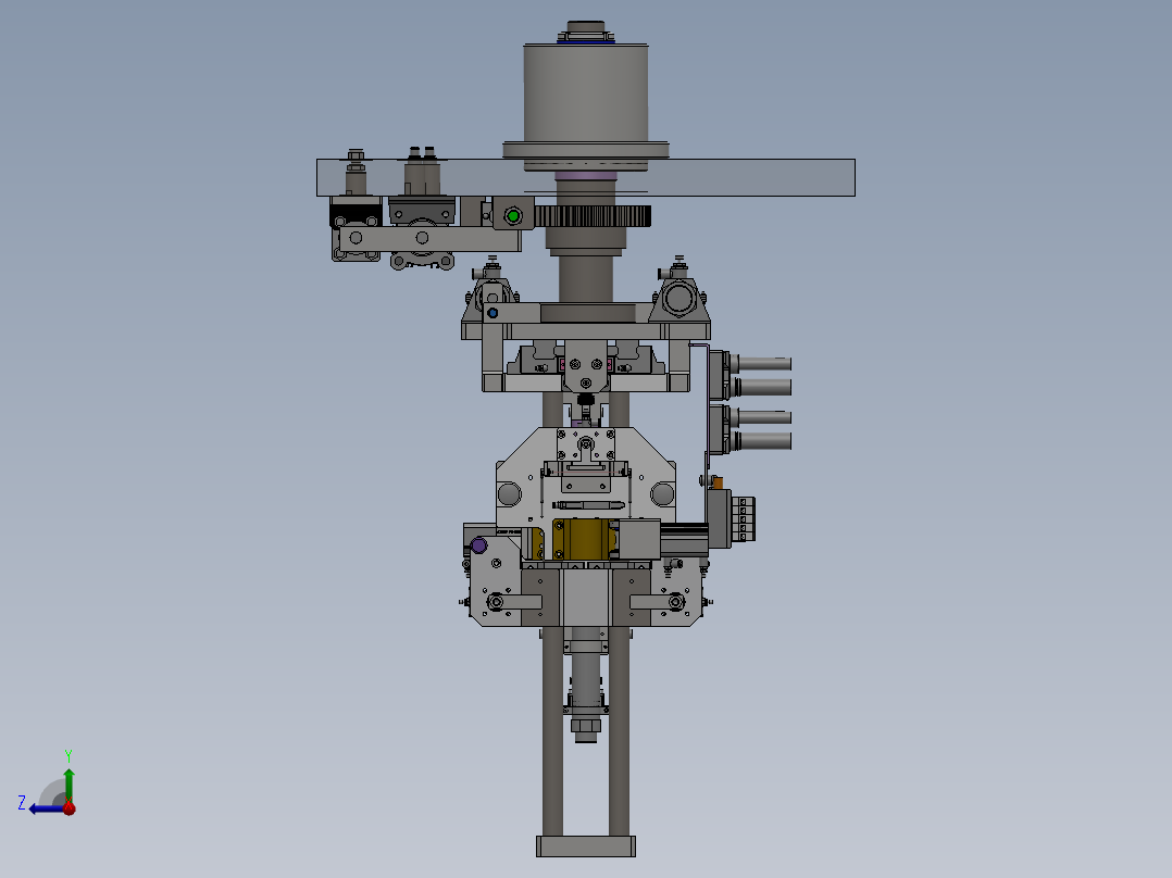 前后工位切换转台机构右视图