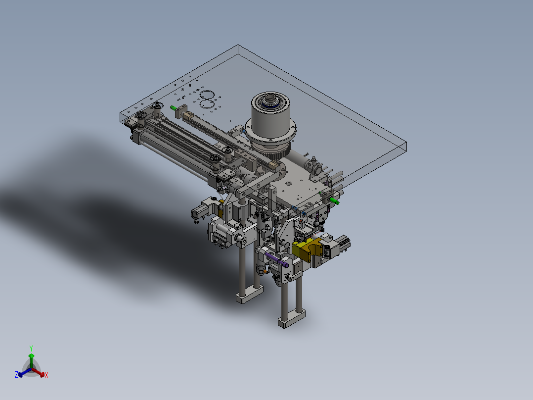 前后工位切换转台机构正等轴测图