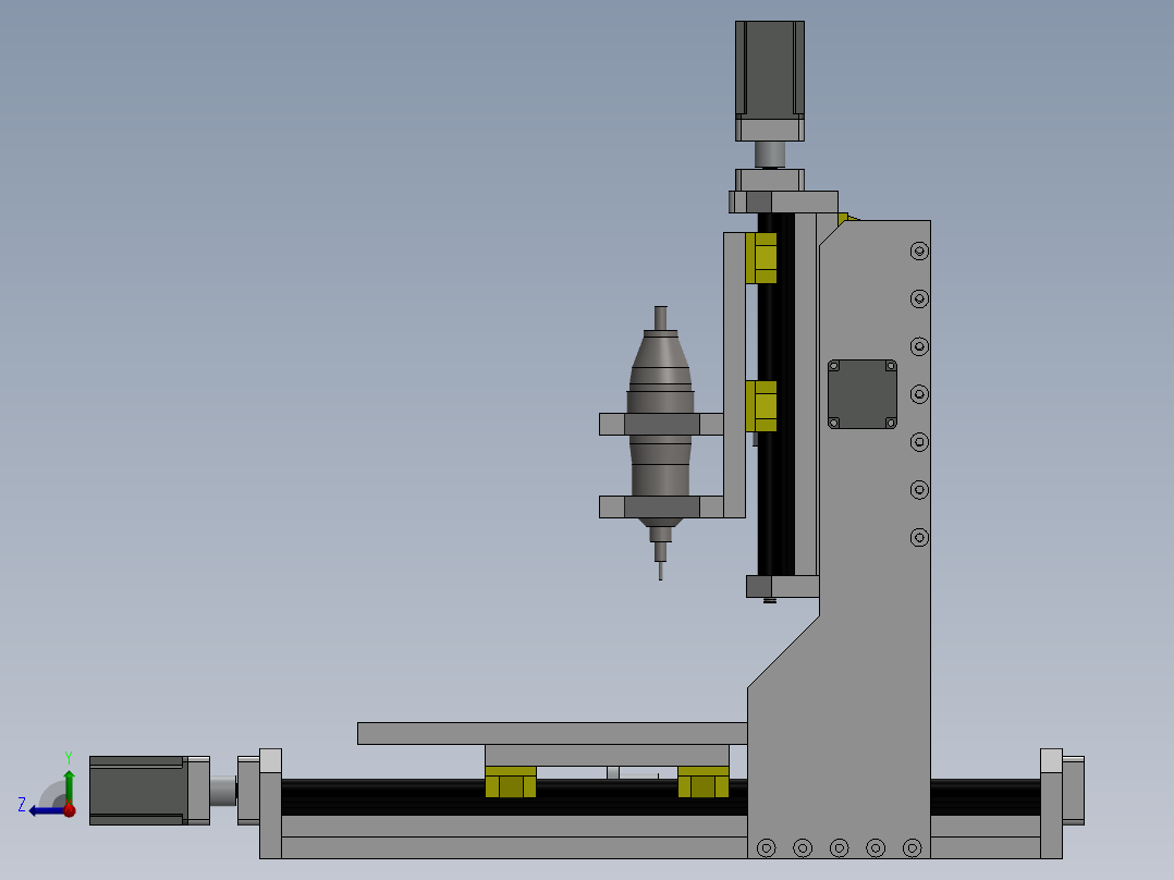 小型雕铣机右视图