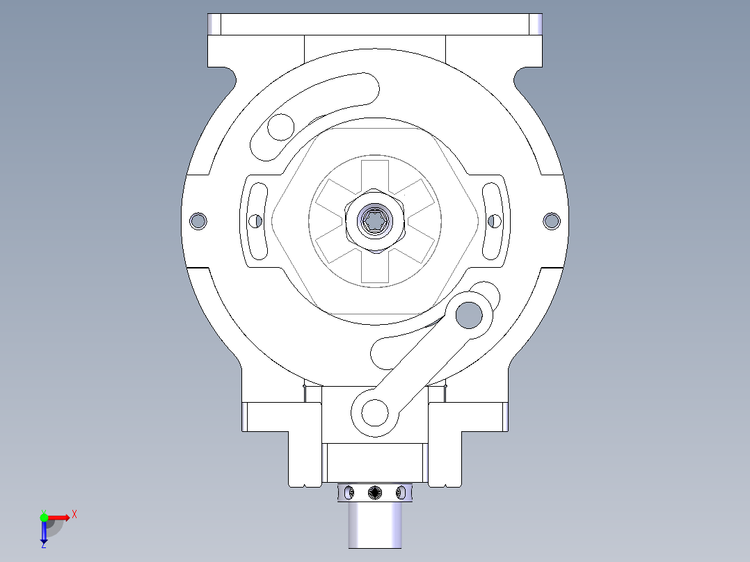 一种端子机用薄壁管六面围压夹具俯视图