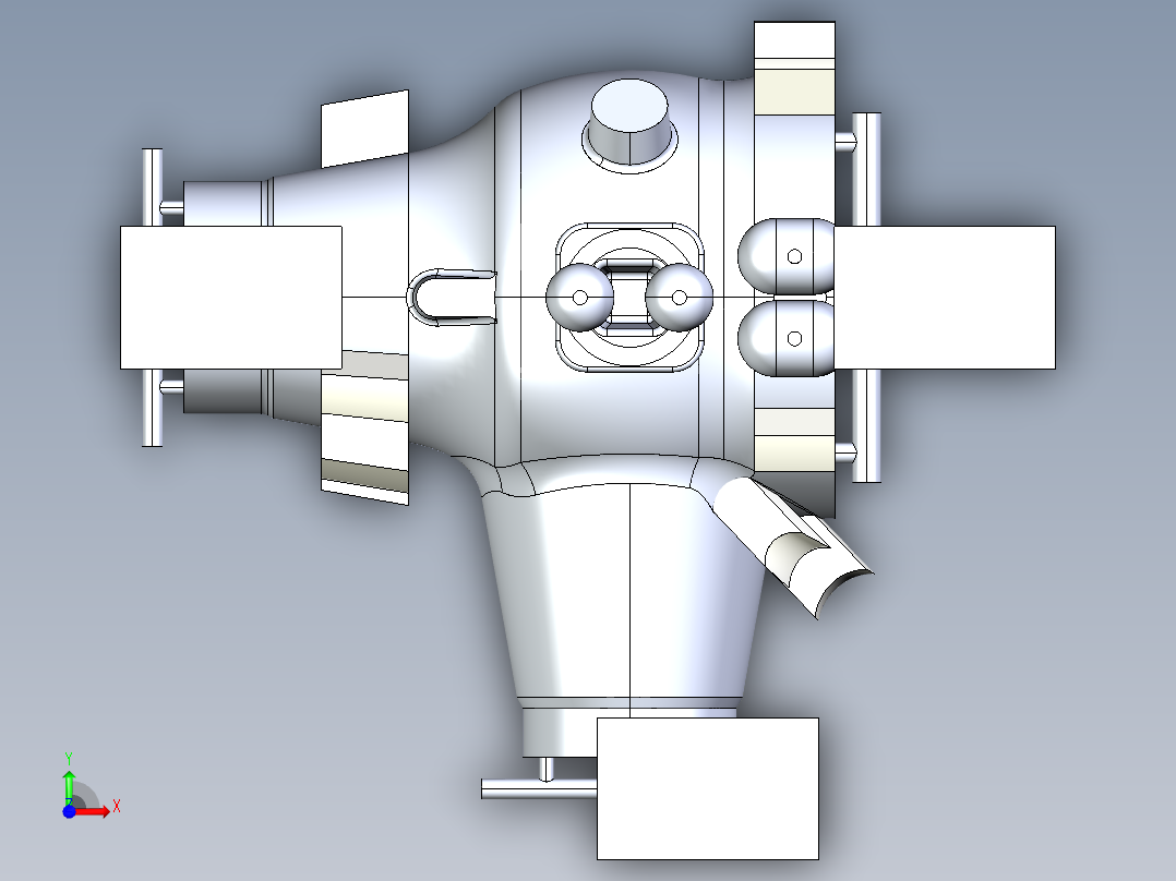 主气门浇筑结构前视图