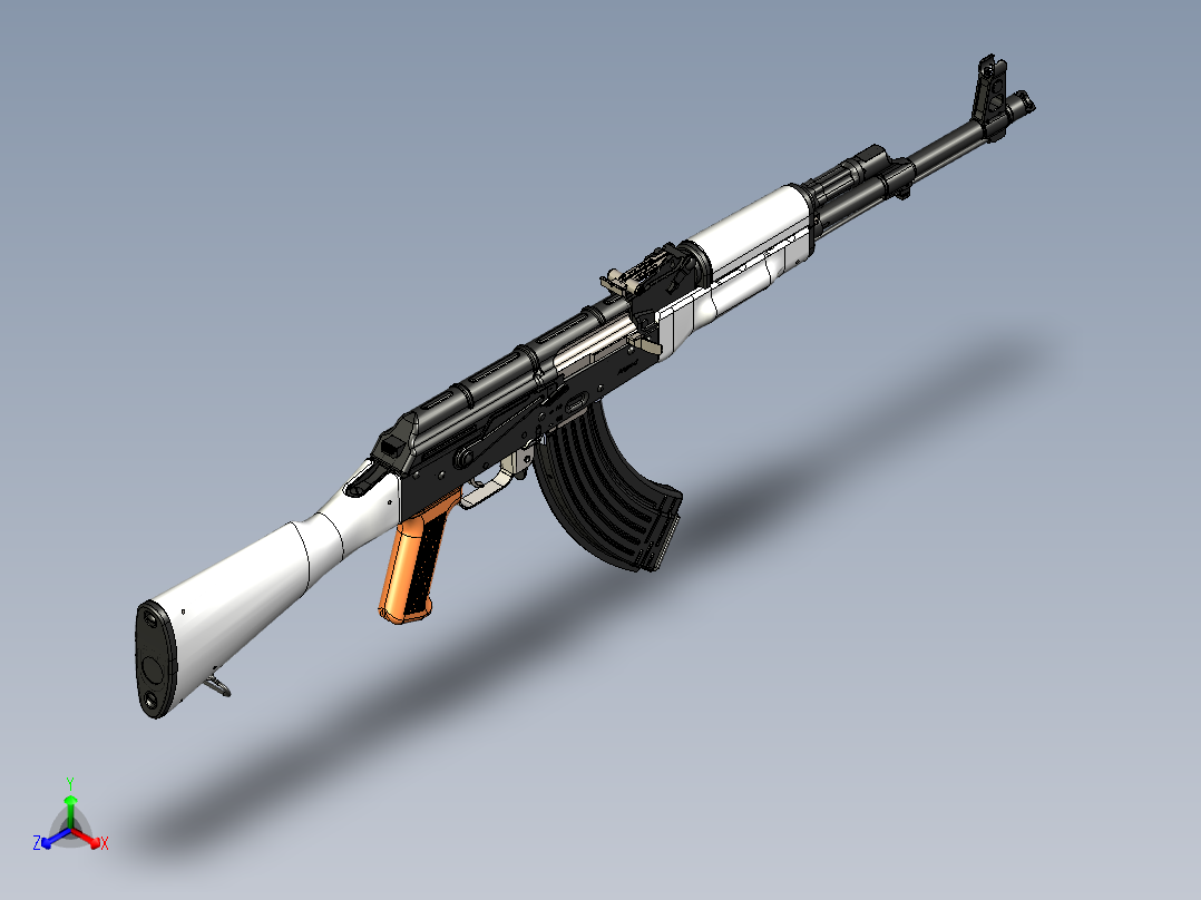 手枪左轮冲锋枪老式狙击步枪设计3D图纸AKM-7 STP IGS