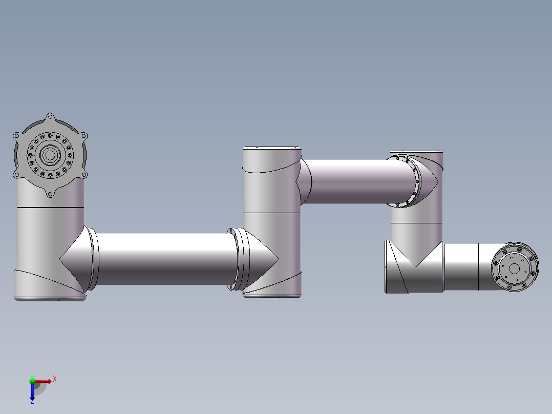 UR06机械臂6轴工业机器人俯视图